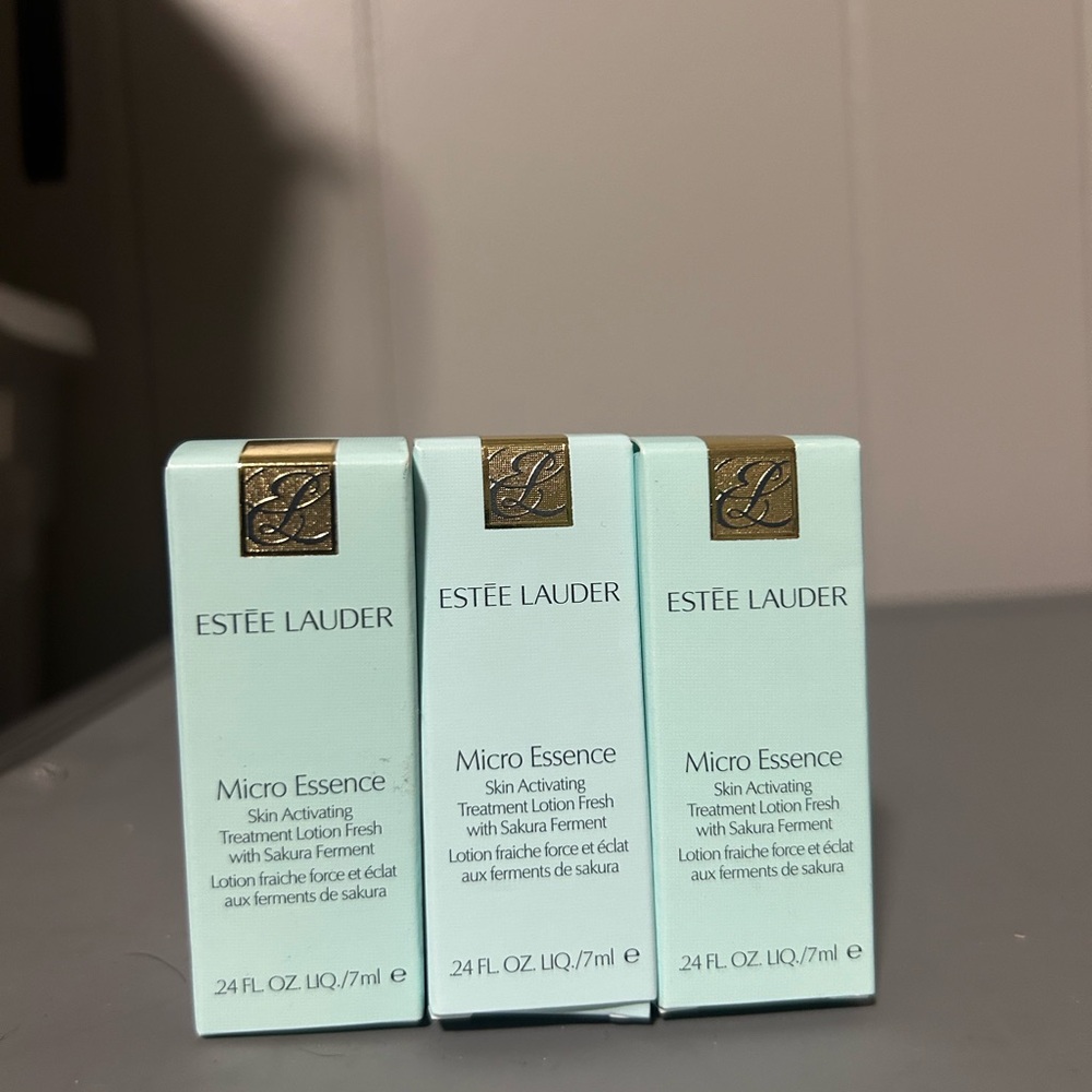 ESTEE LAUDER MICRO ESSENCE SKIN ACTIVATING TREATMENT LOTION W/ SAKURA .24 NIB X3
